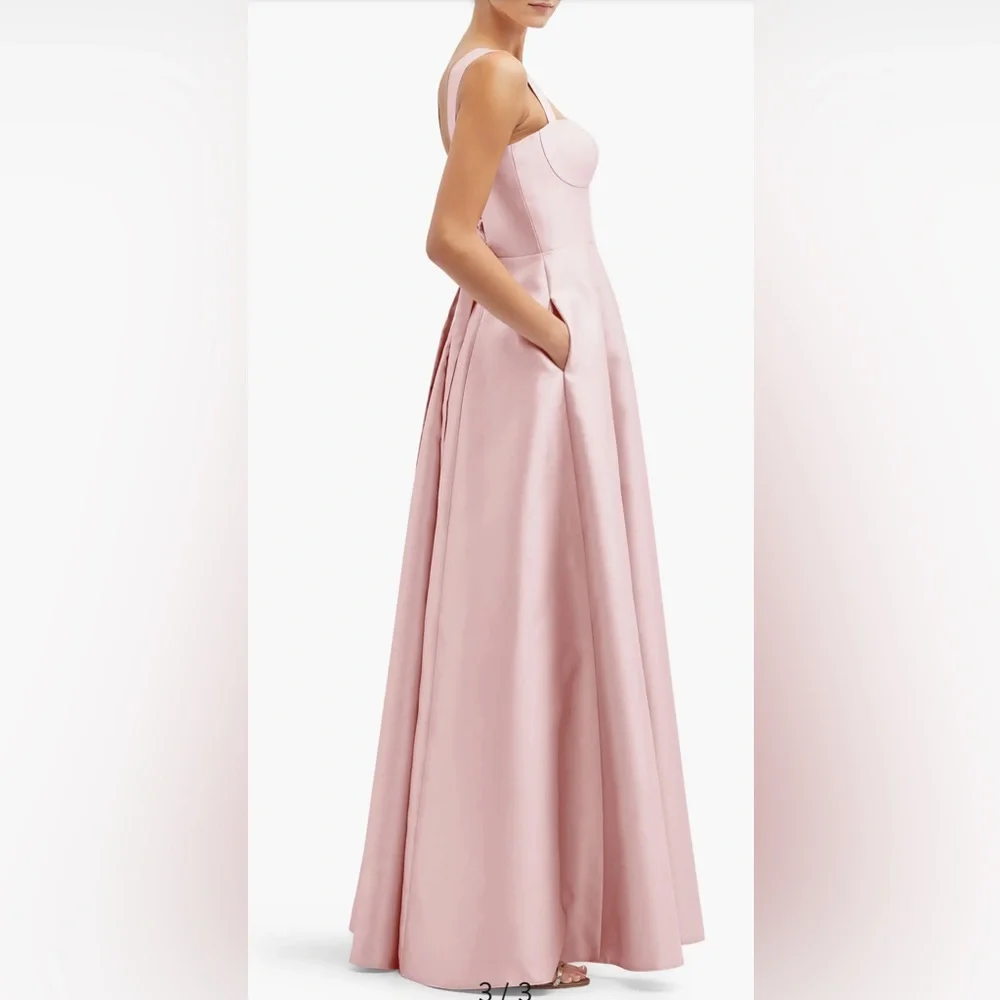 ALFRED SUNG Bustier Tie Back Gown 
PINK - Picture 2 of 13
